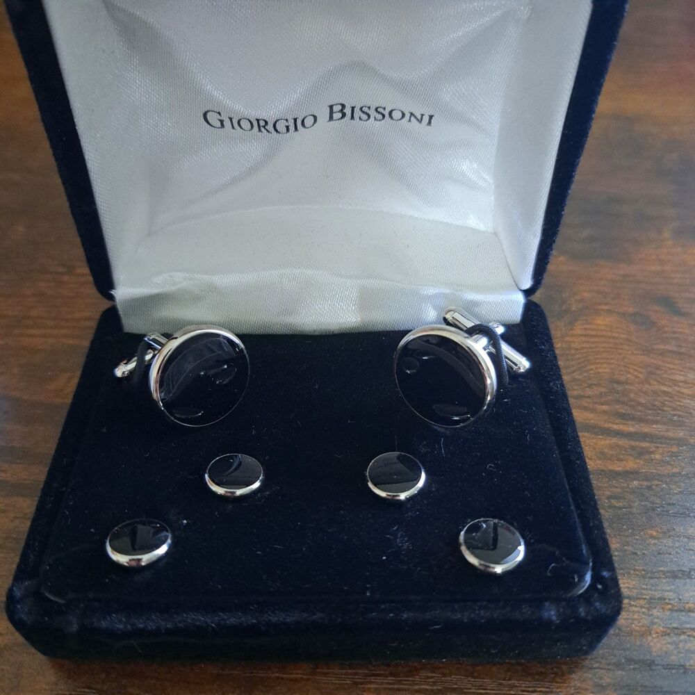 Giorgio Bissoni Two Toned Cufflinks and Studs